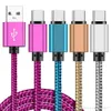 1m 2m 3m Alloy fabric charger cables micro Type C cable for samsung galaxy s4 s6 s7 note 2 4 mp3