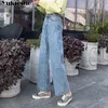 woman mom pants ripped boyfriend for women with high waist push up straight large size ladies jeans denim 210412