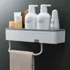 Półka łazienkowa Prysznic Caddy Organizator Montowany ściennym Rack z szamponem Szuflady Bar bez wiercenia Akcesoria do przechowywania kuchenne 211112