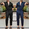 Men Long Sleeve Jumpsuits Overalls Autumn Trousers Working Plus Size Pants With Pockets Casual Overall Male M-3XL Men's