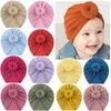 Toddler Çocuklar Bebek Erkek Kız Katı Düğümlü Şapka Yenidoğan Bantlar Beanie Şapkalar Aksesuarları Bebek Kız Newbor Bebek Headwrap