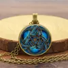 Accsori Celtic Blue Triangle Necklace Jewelry Pendant Sweater Chain