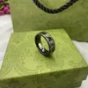 Italiaans ontwerp 18K gouden rand paar ring mode eenvoudige letter ring kwaliteit keramische materiaal ring mode-sieraden aanbod vakantie geschenken