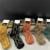 Candy Color Jacquard Meias Moda Carta Designer Unisex Meias All Seasons Respirável Charme Sock Sock