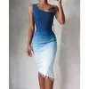 Джинсовое платье женское сексуальное модное узкое облегающее платье миди без рукавов женское винтажное стираное платье Клубная одежда 220314