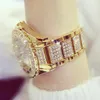 Bee syster kvinnor klockor med diamant kristall guld klocka damer lyx armbandsur rhinestone klocka kvinnliga armband armbandsur