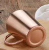 Rostfritt stål Kaffekoppar Dubbelskikt Anti Scald Muggar med handtag Portable Mugg Eco Friendly Drinking Cup Vattenflaska