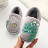 Children cotton slippers boys and girls warm soft-soled cartoon cute home shoes winter baby dinosaur cotton shoes 210713