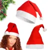 50 adet Kırmızı Noel Baba Şapka Ultra Yumuşak Peluş Noel Cosplay Şapka XMS Dekorasyon Yetişkin Parti Kap Çocuk veya Yetişkin Kafa Çevresi Boyutu 56-58 cm