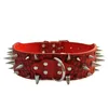 Obroże dla psów Smycze Alloy Horn Spike Nail Pet Collar Wolf Zęby Nit Skórzane koło na szyję Łańcuch dostaw