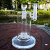 8-Zoll-Glasbong Mobius Sidecar 18 mm weibliches Gelenk Trommel Perc Shisha Wasserpfeifen Klares Öl Dab Rigs Bongs mit Schüssel Vogelkäfig Perkolatoren Rohr Rig Wasserpfeifen