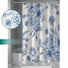 Duschvorhänge, Rhododendron-Druck, Stoff, Polyester, wasserdicht, für Zuhause, Badezimmer, Dekor, Vorhang mit Haken