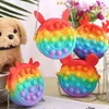 Decompressie Toy Bubble Toy Bag Silicone Rainbow Unicorn Schouder Messenger Exquisite en praktisch met riemen