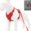 Adjustable Waistcoat Mesh High Reflect Light Breathable Harnesses Leash Set Walk dogs leashes pet Supplies red blue will and sandy