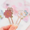 Bookmark 2pcs Cherry Blossoms Paper Clip Promotional Gifts Kawaii Stationery Metal Sukura Book Marker School Office Supply