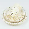Disposable Dinnerware 40Pcs Party Tableware Set Gold Cups Plates Paper Napkins For Wedding Adult Kids Birthday Decorations