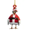 Weihnachtsschal Huhn Feiertagsdekoration, Weihnachtsdekoration im Freien, Holzbaumschmuck