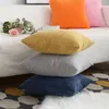 Capa de almofada de veludo macio Caixa de travesseiro sólido Flocking Stripe amarelo Grey Pinhome decorativo 45x45cm/60x60cm Cushion/decorativo