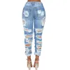 Chłopak Dżinsy Moda Summer Ripped for Women Street Hipster Denim Długi spodnie S-2XL DROP DUSE