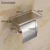 Concise Wall Mount Toilet Paper Holder Bathroom 4 Color Fixture Stainless Steel Roll Holders with Phone Shelf With baf 210709