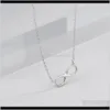 Pendant Necklaces & Jewelry Drop Delivery 2021 Pendants S925 Sterling Sier Lucky 8-Character Necklace Womens Fashion Simple Love Infinite Net