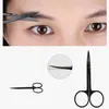 3 teile/satz Schwarz Augenbraue Pinzette Flache Spitze Clip Gebogene Schere Rasiermesser Trimmer Nase Wimpern Haar Entfernung Edelstahl Make-Up Set to1704791