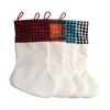 Sublimación Buffalo Plaid Christmas Calcetines 4 colores Calcetines de dulces de Halloween en blanco Santa Bolsa de regalos Oranment C8514291711