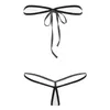 Kvinnors Badkläder Transparent Erotisk Bikini Set Kvinnor Badkläder Tube Bra Topp Brasilianska Baddräkt Micro Mini G-String Briefs Bottom