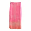 [DEAT] Summer Fashion Colletto asimmetrico Tie Dye Top Vita alta Pieghe Gonne Personalità Donna Abito a due pezzi 13Q379 210527