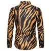 Camicia da uomo streetwear taglia US Camicia da smoking stampata in pelle di zebra Camicia da festa a maniche lunghe leggera da ufficio Moda maschile