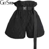 Getspring mulheres curtas curtas curvas de cintura alta calções preto vintage preto todos jogo sexy shorts feminino outono inverno 210611