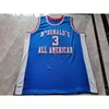 001rare Basketball Jersey Men Ungdom Kvinnor Vintage Mens McDonalds All American # 3 Kevin Durant Storlek S-5XL Anpassat något namn eller nummer