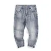 Men's Jeans Copped Trousers 2022 Summer For Men Harem Pants Light Blue Stretch Wide Leg Clothing