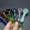Bong Glass Bubblerのためのパレックスオイルバーナーパイプ厚い喫煙ハンドスプーンパイプ4インチタバコ乾燥ハーブ