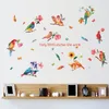 Creative Lark Birds Feather Flowers Grote Muurstickers Art Decals Home Decor Woonkamer Slaapkamer DIY Verwijderbaar 210420