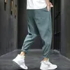 Hybskr cor sólida homens harem calças japonês streetwear homem casual calças soltas moda corredores masculino calças calças 3xl 220311