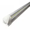 Stock In US + V-Shaped 4ft 5ft 6ft 8ft Led Tubes T8 Cooler Lights Integrated Double Sides SMD2835 96 Inch Door Shop Freezer Lamp AC85-265V AC 110-277V 25PSC USALIGHT