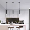 LED Pendant Lamp m￤ssing Black Tube Drop Light Fixture Kitchen Island Matsal Shop Bar Counter Decoration