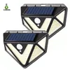 屋外の太陽光発電166LED 1200LMの壁ライトIP65防水ライトコントロール270度人間の誘導ガーデンランプ