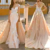 Splendidi abiti da sposa in pizzo a sirena con abito da sposa a coda stracciata con applicazioni da sposa taglie forti