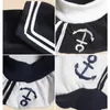 Sailor Baby Boy Short Rompers Cool Baby Navy Beret Cap Fashion 100% Bomull Spädbarn Kläder Kostymer Seaman Jumpsuit Övergripande 210413