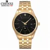 CHENXI Gold Watch Hommes Montres Top Marque De Luxe Célèbre Montre-Bracelet Mâle Horloge Golden Quartz Montre-Bracelet Calendrier Relogio Masculino X0625