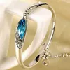 Luxury Designer Armband 2021 Bangles Fashion Bangle Present Kvinnor Ocean Blue Crystal Rhinestone Fine Smycken