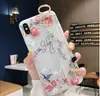Wirst Strap phone Cases For iphone11 Pro XS MAX case iphone X XR 6s 7 8 plus Rose Art Flowers Pattern Soft Tpu Case