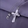 plating 925 Silver Cross Pendant Necklace Fashion Jewelry Christmas Gift mixed order Multi style 15pcs/lot