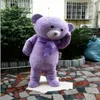 Stage Performance Purple Bear Mascotte Kostuum Halloween Kerst Cartoon Karakter Outfits Pak Reclame Folders Clothings Carnaval Unisex Volwassenen Outfit