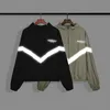 Модный дизайн Мужская повседневная куртка Спортивная одежда Письмо Светоотражающее пальто с капюшоном