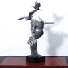 VILEAD Figurine Abstraite Décoration Intérieure Vintage Statue Résine Tête D'oiseau Sculpture Nordique Maison Salon Bureau Décor Artisanat 211105
