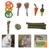 Suministro de animales pequeños 14 piezas de hámster juguetes de jaula de dias de limpieza de dientes trenzado de paja