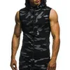 Мужские толстовки для толстовки ELE-Chooms Summer Mour Meen Fitness Camouflage сетка на молнии без рукавов с капюшоном